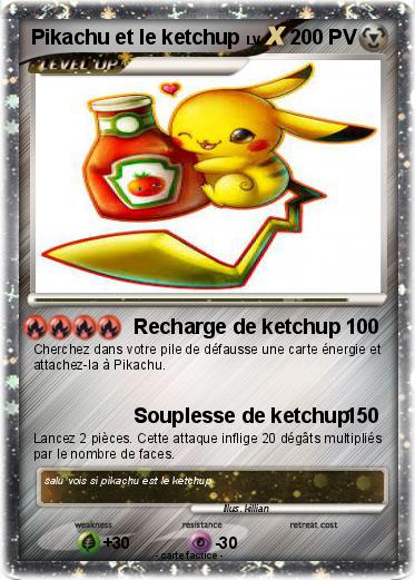 Pokemon Pikachu et le ketchup