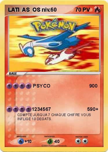 Pokemon LATI  AS  OS niv.60