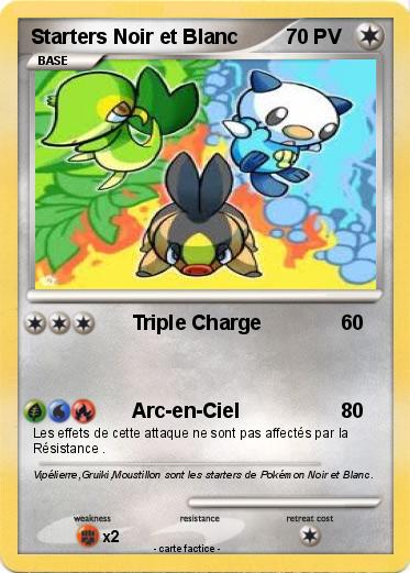 Pokemon Starters Noir et Blanc