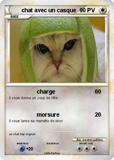 Pokemon chat avec un casque