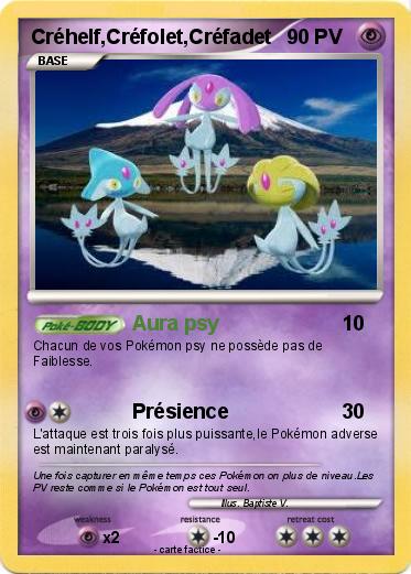 Pokemon Créhelf,Créfolet,Créfadet