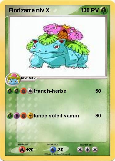 Pokemon Florizarre niv X