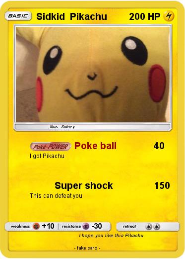 Pokemon Sidkid  Pikachu