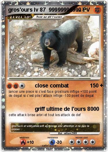 Pokemon gros'ours lv 87  999999999