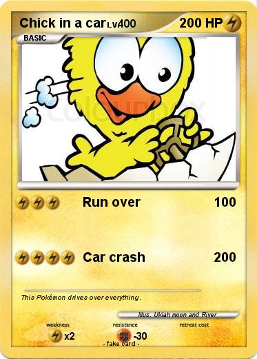 Pokemon Chick in a car