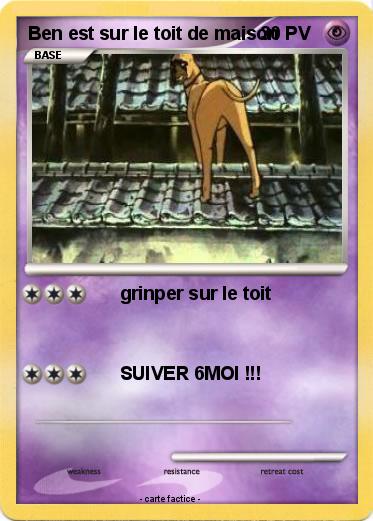 Pokemon Ben est sur le toit de maison