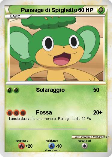 Pokemon Pansage di Spighetto