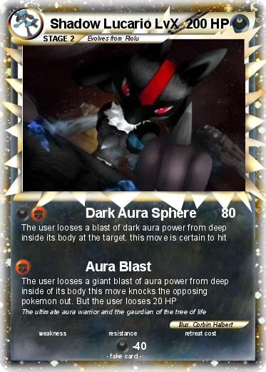 Pokemon Shadow Lucario LvX