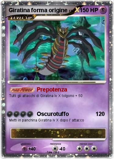 Pokemon Giratina forma origine