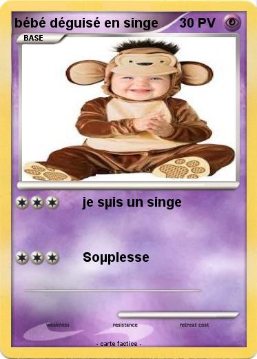 Pokemon bébé déguisé en singe