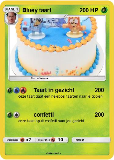 Pokemon Bluey taart