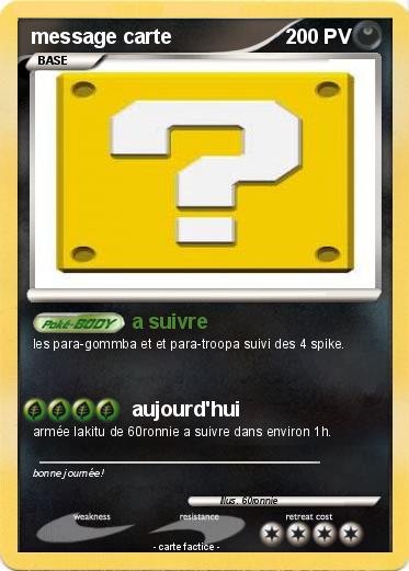 Pokemon message carte
