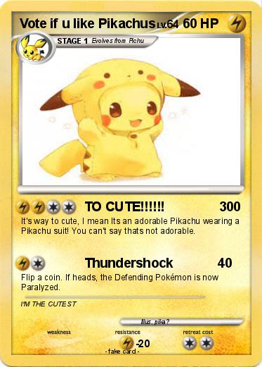 Pokemon Vote if u like Pikachus