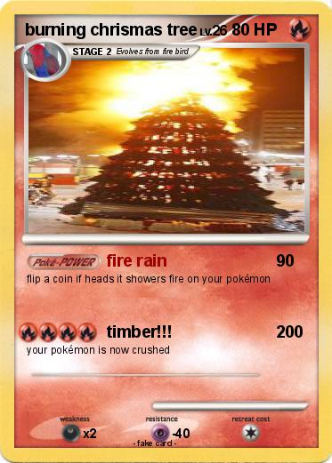 Pokemon burning chrismas tree
