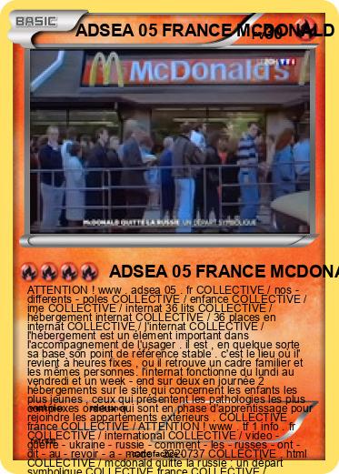 Pokemon ADSEA 05 FRANCE MCDONALD QUITTE LA RUSSIE : UN DÉPART SYMBOLIQUE FRANCE IME FRANCE