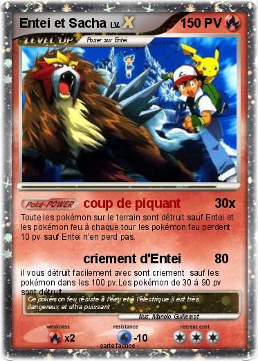 Pokemon Entei et Sacha