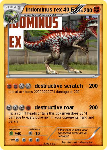 Pokemon indominus rex 40 EX