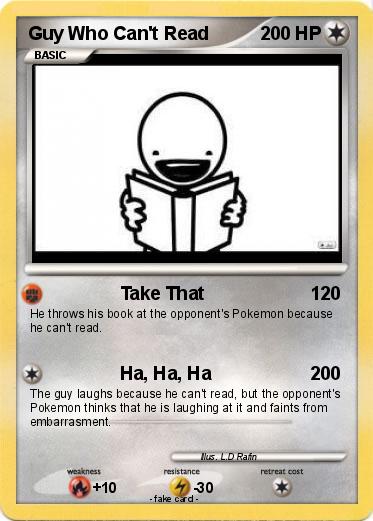 Pokemon Guy Who Can't Read