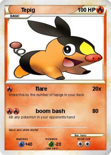 Pok mon Tepig 94 94 Flare My Pokemon Card