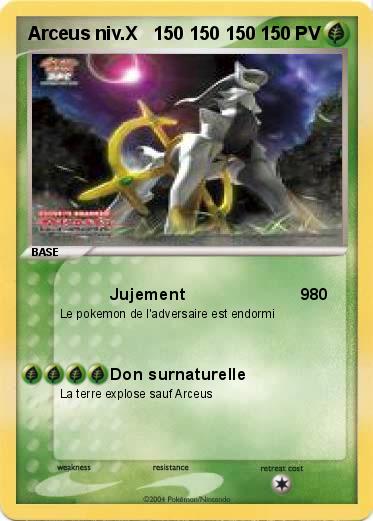 Pokemon Arceus niv.X   150 150 150                 