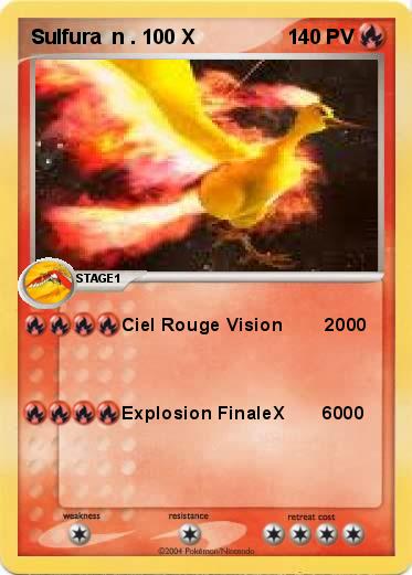Pokemon Sulfura  n . 100 X           