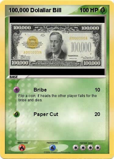 Pokemon 100,000 Dolallar Bill