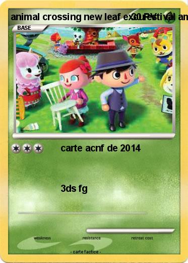 Pokemon animal crossing new leaf excu estival amiibo 2014
