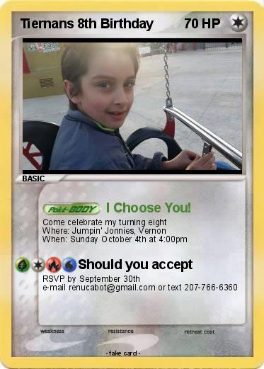 Pokemon Tiernans 8th Birthday