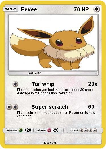 Pokémon Eevee 1937 1937 - Tail whip - My Pokemon Card