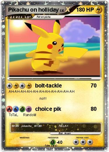 Pokemon Pikachu on holliday
