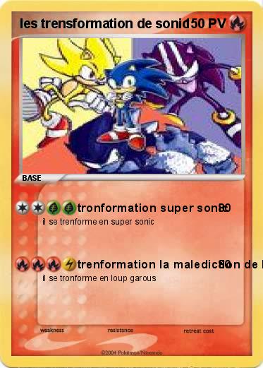 Pokemon les trensformation de sonic