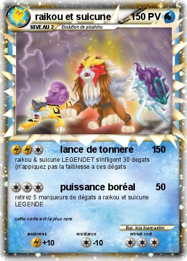 Pokemon raikou et suicune