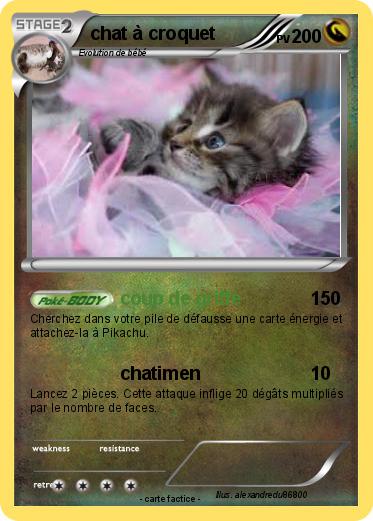 Pokemon chat à croquet
