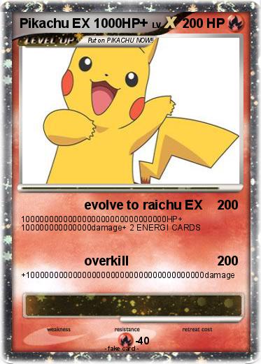 Pokemon Pikachu EX 1000HP+