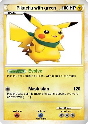 Pokemon Pikachu with green