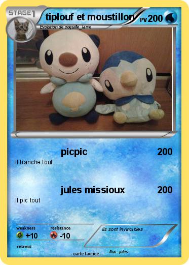 Pokemon tiplouf et moustillon