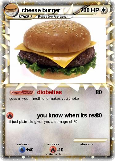 Pokemon cheese burger