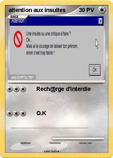 Pokemon attention aux insultes