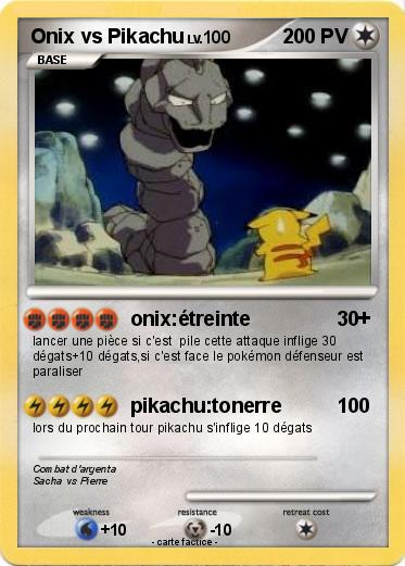 Pokemon Onix vs Pikachu