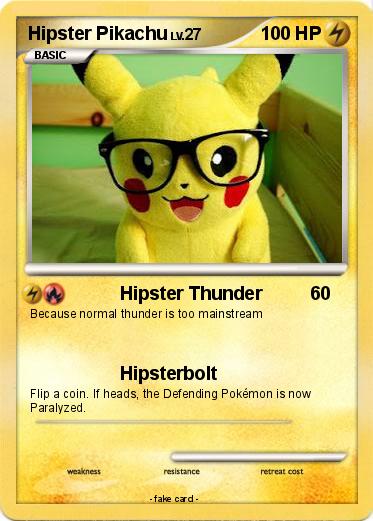 Pokemon Hipster Pikachu