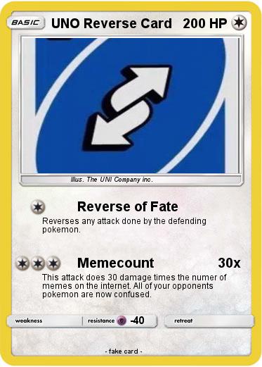 Pokemon UNO Reverse Card.