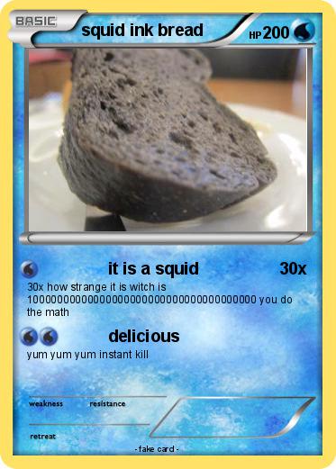 Pokemon squid ink bread
