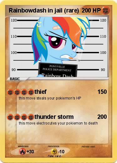 Pokemon Rainbowdash in jail (rare)