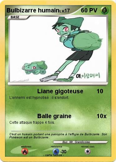 Pokemon Bulbizarre humain