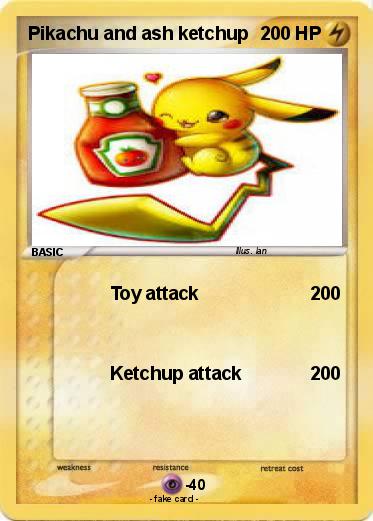 Pokemon Pikachu and ash ketchup