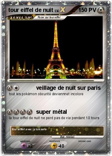 Pokemon tour eiffel de nuit