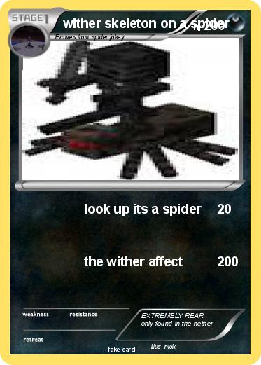 Pokemon wither skeleton on a spider