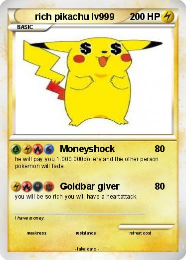 Pokemon rich pikachu lv999