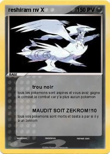 Pokemon reshiram nv X