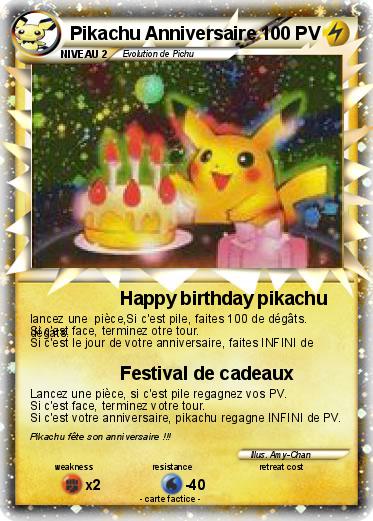 Pokemon Pikachu Anniversaire